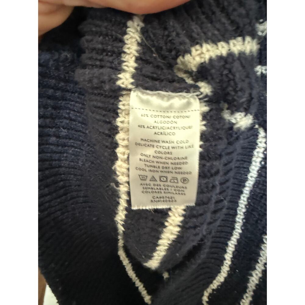 LOFT Oversized Navy & White Stripe Striped
Cardigan Sweater - Picture 4 of 5